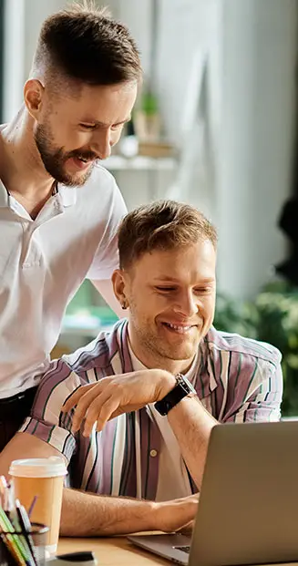 Digital marketing team collaborating on brand strategy